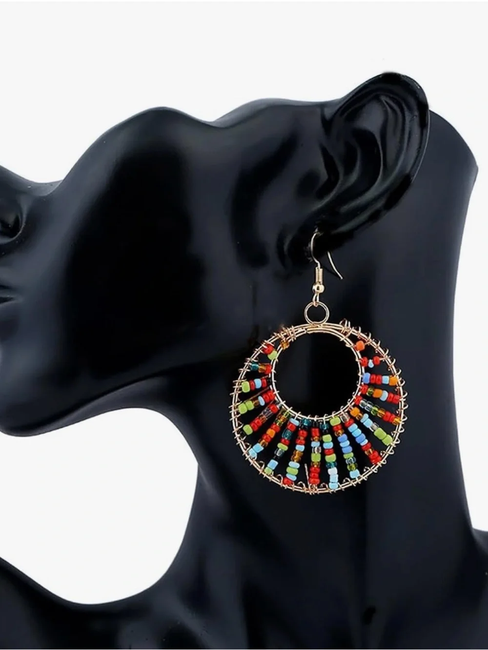 NWT Retro Revival Double Beaded Hoop Earrings